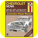 Repair Manual Book Chevrolet Nova 69-79 SS V8 Owners-0