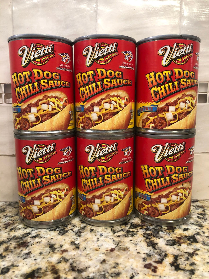 6 CANS Vietti Hot Dog Chili Sauce Original Recipe 10 oz Can Hamburger