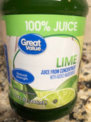 Great Value Lime 100% Juice 15 Oz Pie Cocktails Salad Citrus