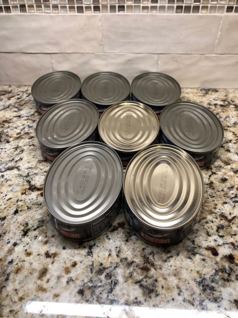 8 CANS Pampa Sardines in Tomato Sauce 7.5 oz Can Tin Fish Herring Fillets