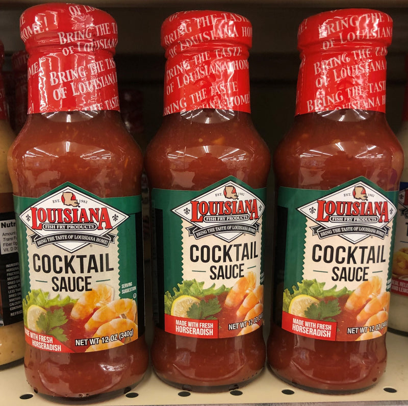 THREE BOTTLES Louisiana Fish Fry Cocktail Sauce 10.5 Oz shrimp seafood crab