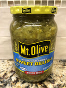 Mount Olive Pickle Sweet Relish 16 oz Mt No Sugar Added Splenda