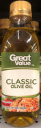 FOUR Bottles Great Value Classic Olive Oil 17 fl oz Bottle Light Cooking