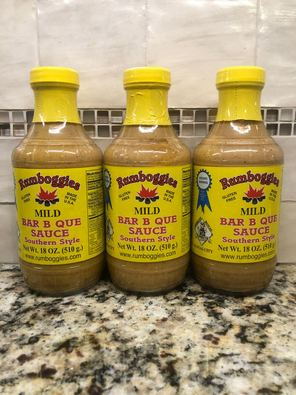 3 BOTTLES Rumboggies Mustard Based Mild Bar-B-Que Sauce 10oz Barbecue Rib BBQ FL