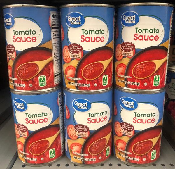 6 CANS Great Value Tomato Sauce 15 oz Can pasta marinara grill cheese