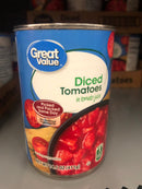 6 CANS Great Value Diced Tomatoes In Tomato Juice 14.5 oz Can Casserole