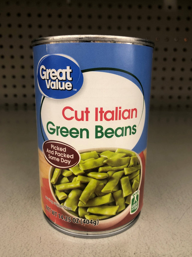 6 CANS Great Value Cut Italian Green Beans 14.25 oz Can Casserole soup chili