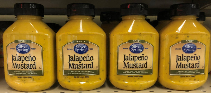 FOUR BOTTLES Silver Spring Squeeze Jalapeno Mustard 9.5 oz Hot Spicy