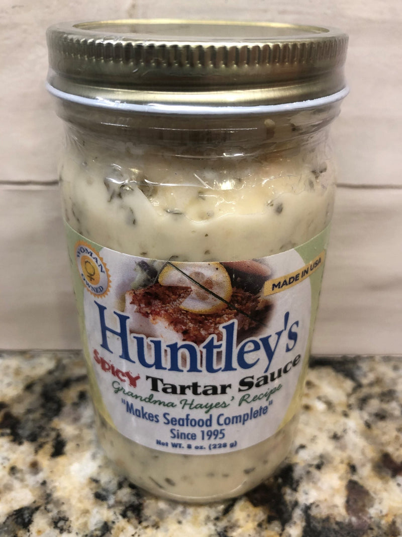 THREE BOTTLES Huntley's Spicy Tartar Sauce 9 Oz shrimp seafood crab clam fry