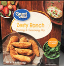 Great Value Zesty Ranch Coating & Seasoning Mix 2 Pouches Chicken Pork Fish