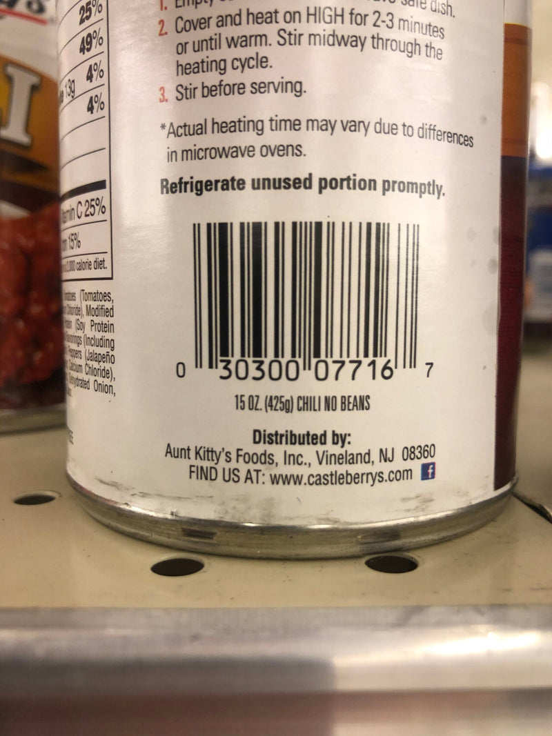 4 CANS Castleberry's Chili No Beans 15 oz Can Beef Hot Dog Nachos