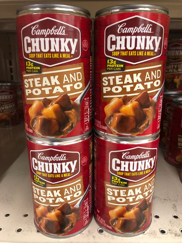 4 Campbell's CHUNKY Steak & Potato Soup 18.8 oz Cans