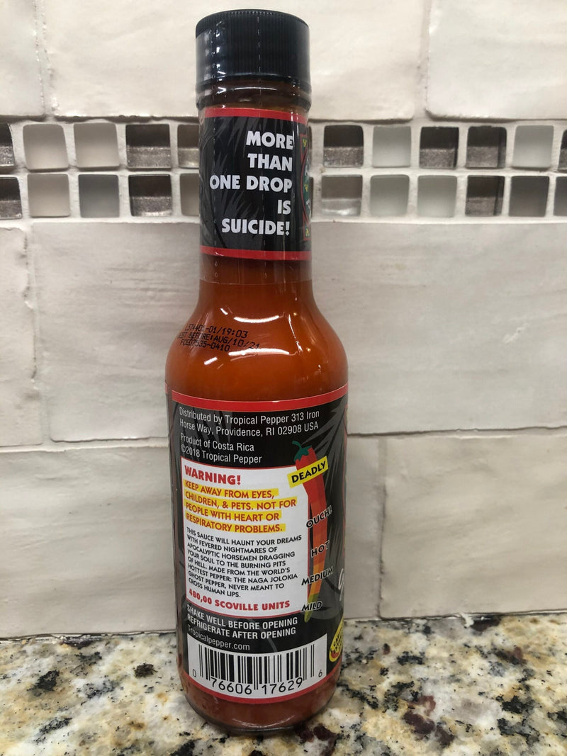 4 BOTTLES Tropical Pepper Co Ghost Pepper Naga Jolokia Hot Sauce 5 Oz Marinade