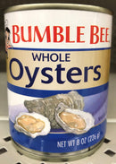 6 CANS Bumble Bee Steamed Shucked Whole Oysters 8 oz Stew Chowder