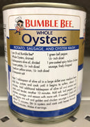 6 CANS Bumble Bee Steamed Shucked Whole Oysters 8 oz Stew Chowder