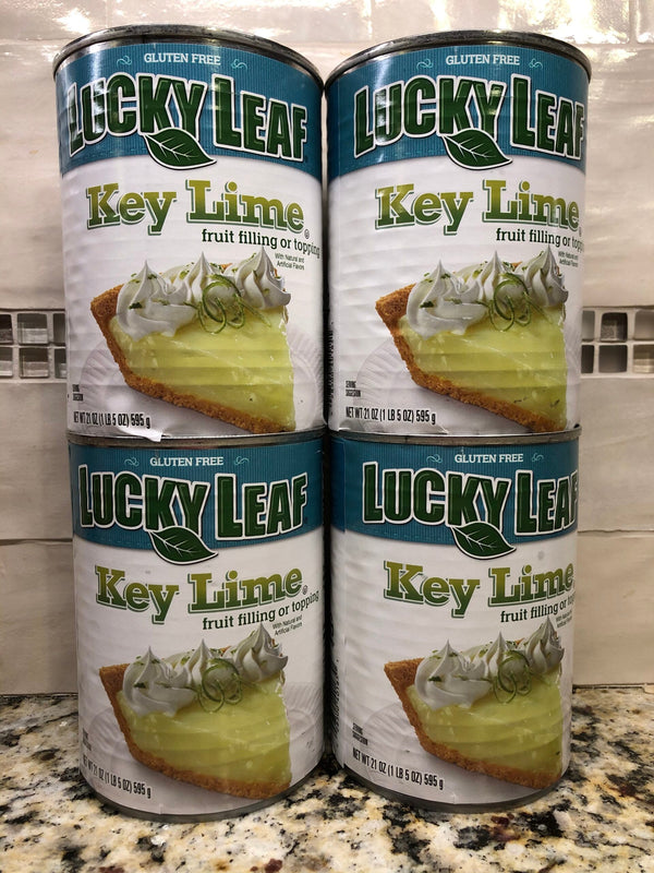 4 CANS Lucky Leaf Key Lime Pie Filling & Topping 21 oz Can Juice West Crust