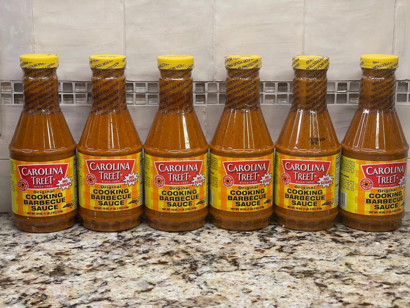 6 BOTTLES Carolina Treet BBQ Sauce Dip Grilling Eastern NC Pork Shoulder Pit