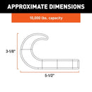 Chrome Tow Hook with hardware (10,000 lbs.)
