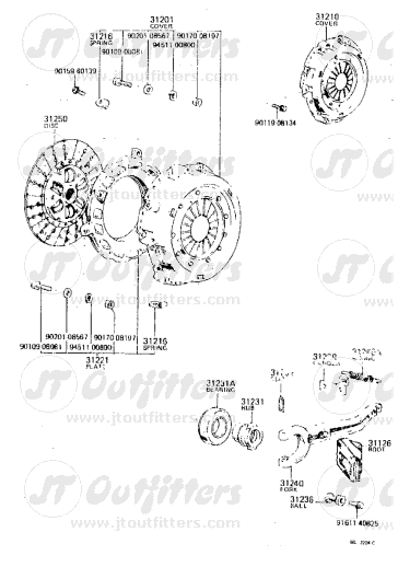 Release Bearing Clip for 75-87 LC-0