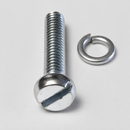 Weber screw and split lock washer on light gray background