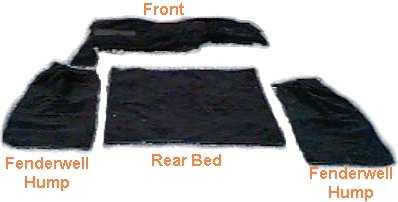 Deluxe Black Carpet Kit for Toyota Land Cruiser FJ40 73-78 Fender Covers Mat-0