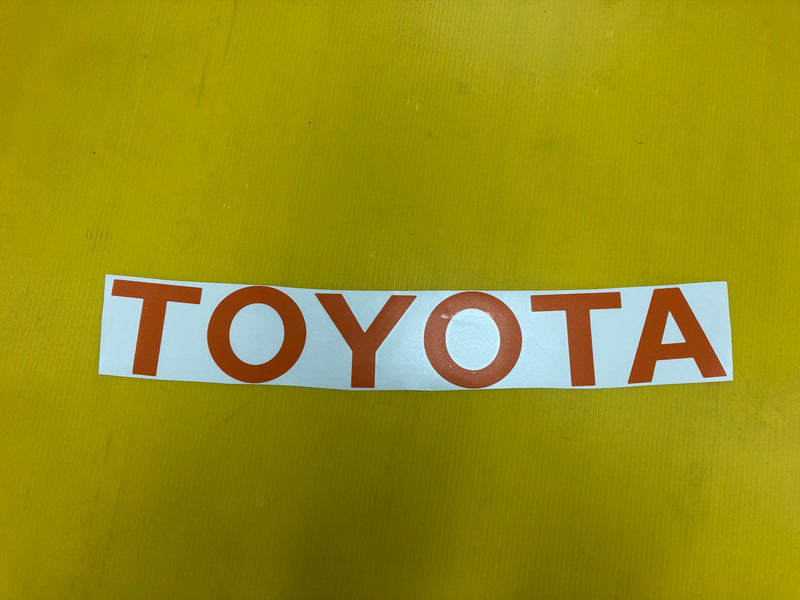 Orange TOYOTA Lettering Windshield Decal Sticker