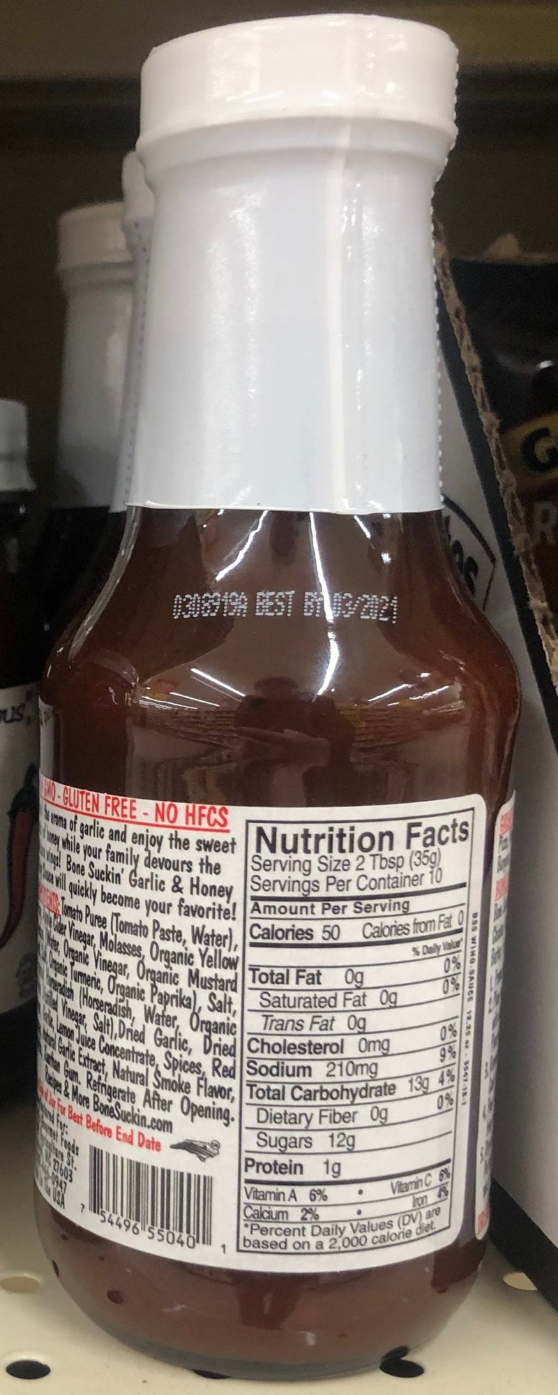 Bone Suckin' Garlic & Honey Wing Sauce 12.25 oz BBQ Marinade Chicken Pork Dip