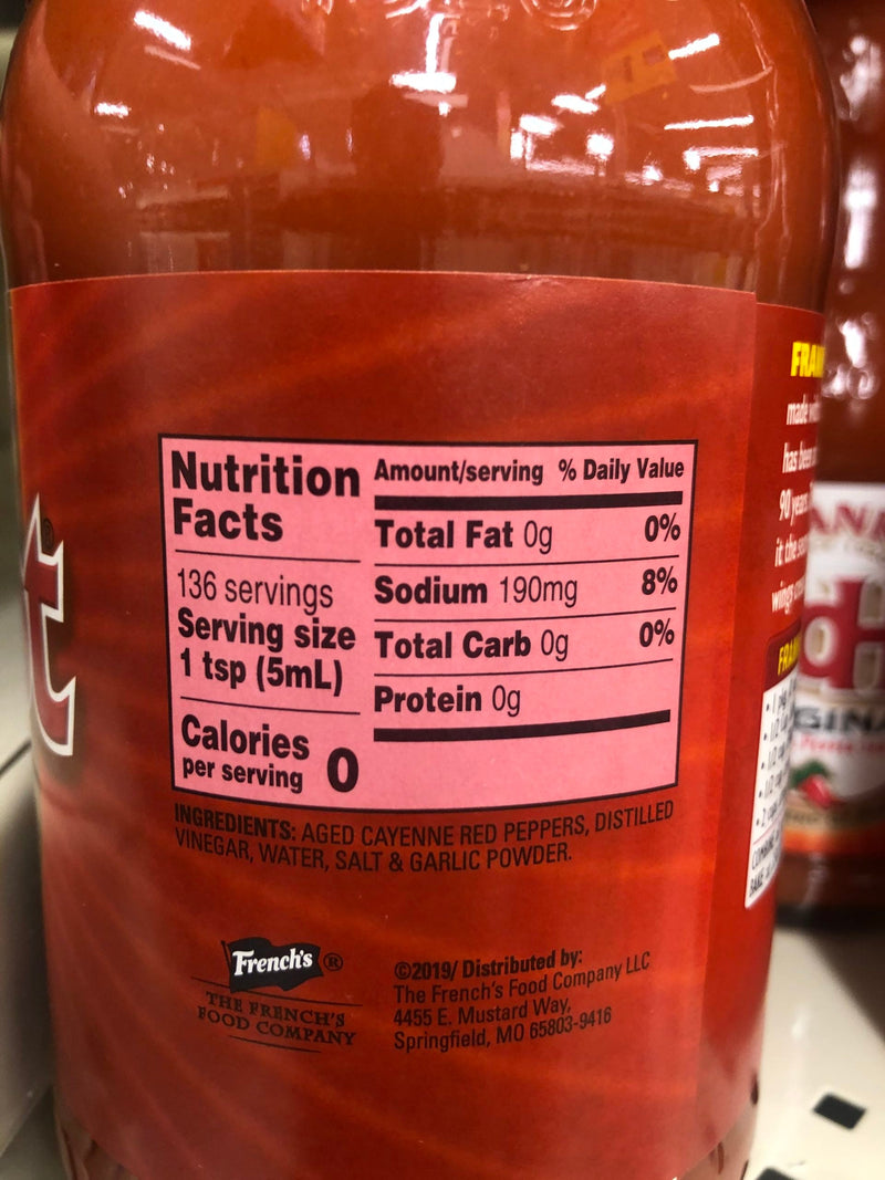 Frank's Red Hot Original Cayenne Pepper Wing Sauce 23 fl oz Bottle Chili