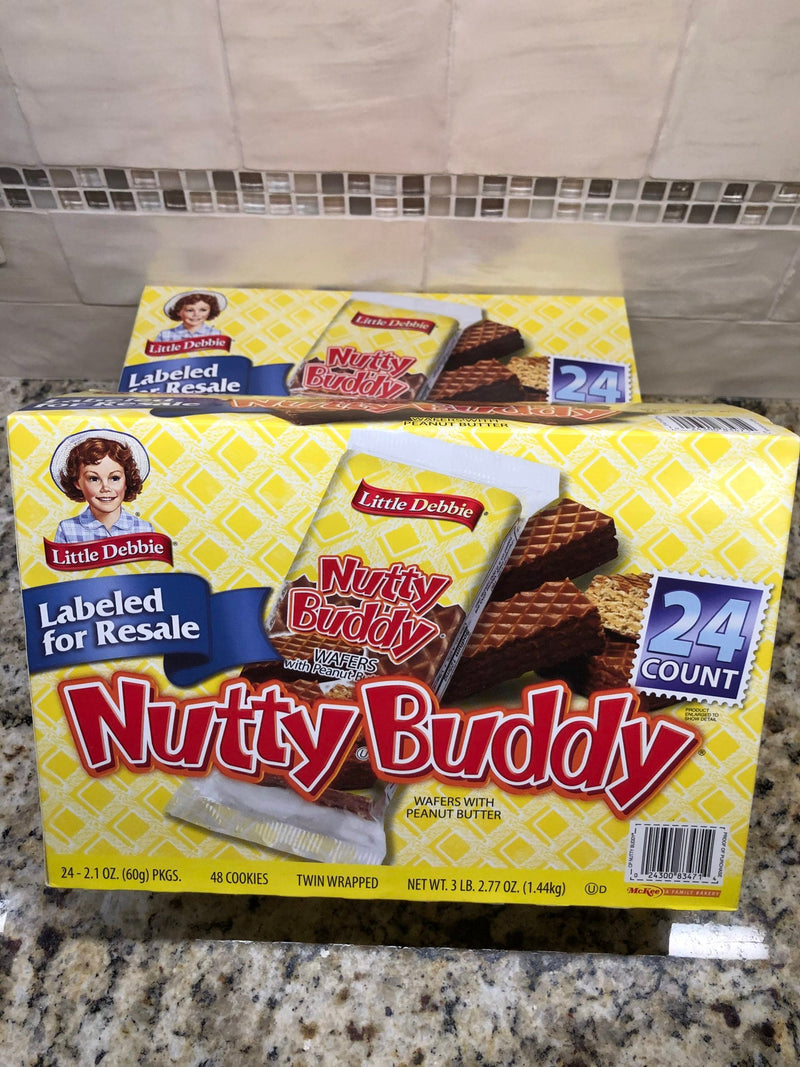 48 Little Debbie Nutty Buddy Wafer Bars 2 Pack Chocolate Peanut Butter