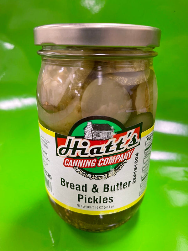 Mrs Hiatts Canning Bread and Butter Pickles 16 oz Snack Sandwich Burger