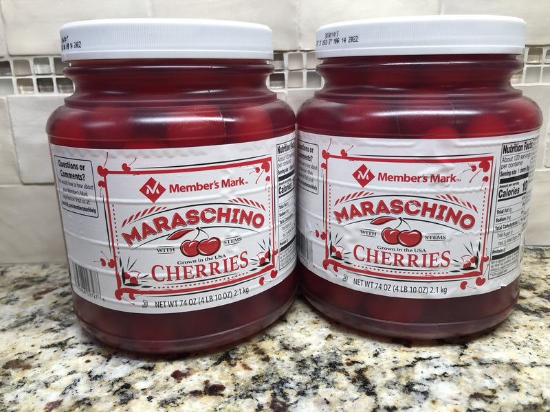 2 JARS Member's Mark Maraschino Cherries 74 oz Jar Fruit Cherry FREE SHIP