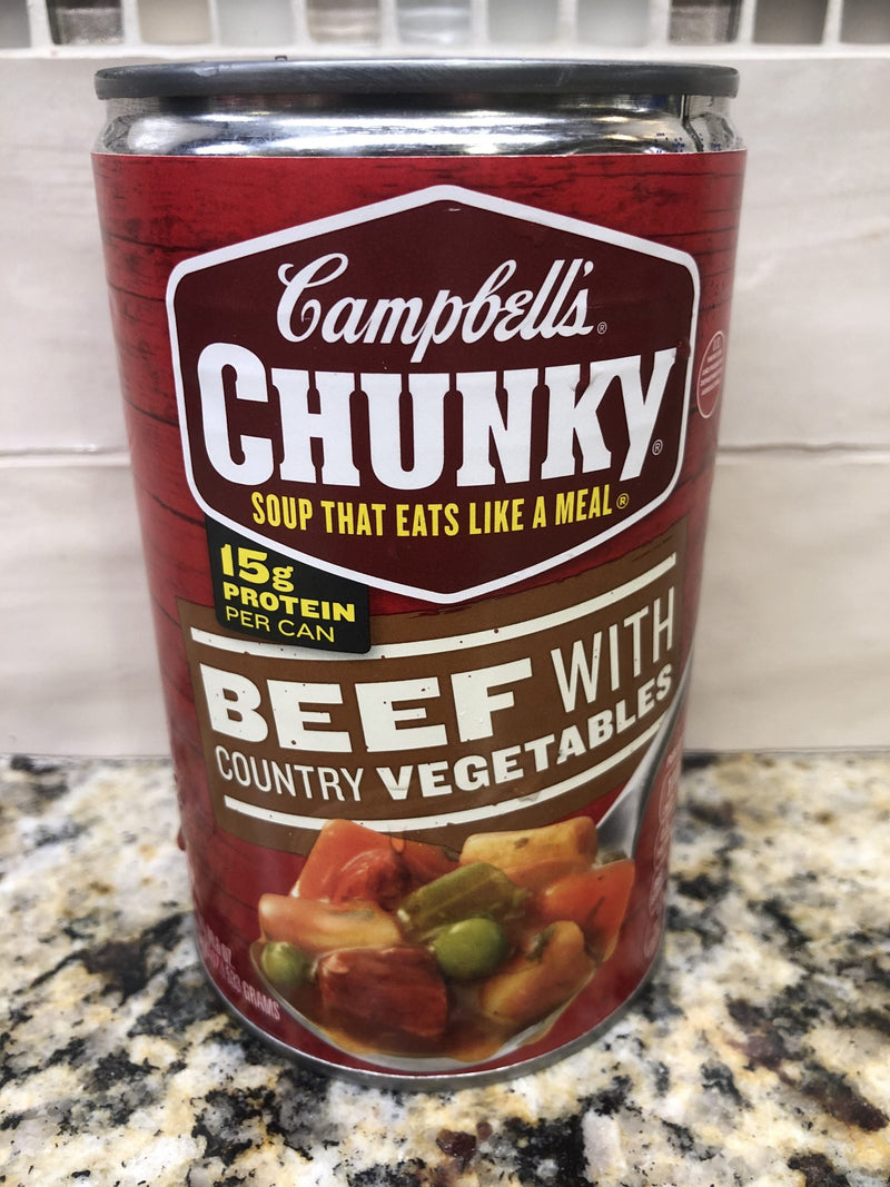 4 Campbell's CHUNKY Beef with Country Vegetables Soup 18.8 oz Cans