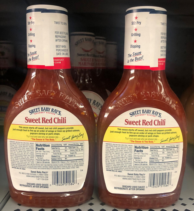 Sweet Baby Ray's Sweet Red Chili Barbecue Sauce & Marinade Glaze 2x16 oz Bottle BBQ