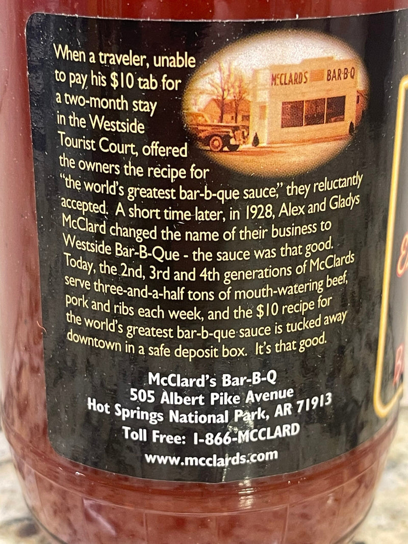 3 BOTTLES McClard's Barbecue BBQ Sauce 18 oz Ribs Pork Beef