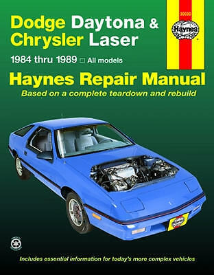 Repair Manual Book Dodge Daytona Chrysler Laser Owners