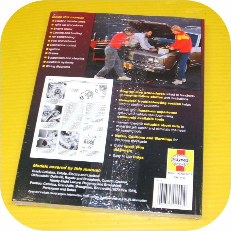 Repair Manual Book Pontiac Bonneville Catalina Olds 98