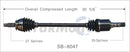 Front CV Joint Axle for SUBARU IMPREZA Sport LEGACY GT OUTBACK