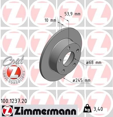 Pair of Rear Brake Rotors for Audi A6 Quattro