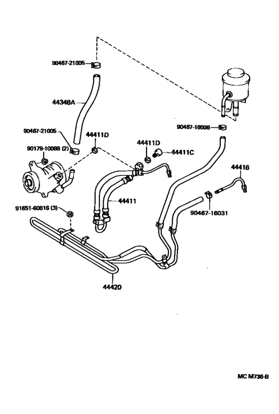 Power Steering Pressure Hose for Toyota Land Cruiser FzJ80 Lexus LX450 93-97