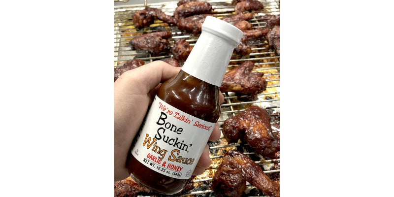 Bone Suckin' Garlic & Honey Wing Sauce 12.25 oz BBQ Marinade Chicken Pork Dip