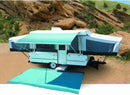 13 ft Campout Bag Awning in Teal Blue Denim Stripes for Pop Up Camper Trailer-21049