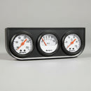 SunPro 1½” triple white face gauge set hot rat rod V8 Mopar Chevy Ford Dodge-0
