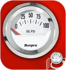 SunPro 2" electrical oil pressure gauge 12 volt pump hi Mopar Chevy Ford Hotrod-0