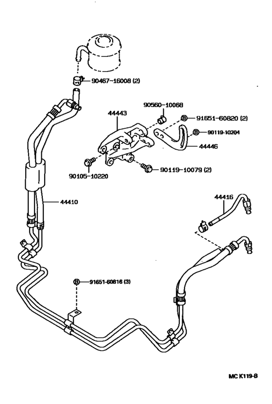 Power Steering Pressure Hose for Toyota Land Cruiser FJ80 91-92