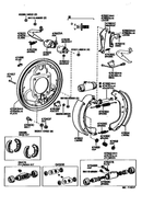 Rear Drum Brake Wheel Cylinder and Shoe Kit for Toyota Land Cruiser FJ40 FJ60