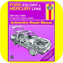 Repair Manual Book Ford Escort and Mercury Lynx 81-90-0