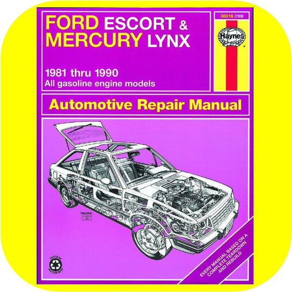 Repair Manual Book Ford Escort and Mercury Lynx 81-90-0