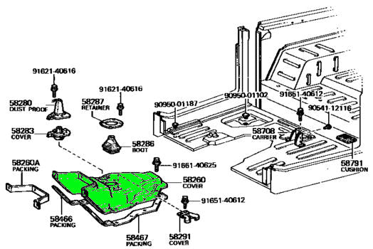 Transmission Hump Cover for 73-78 Toyota Land Cruiser FJ40 FJ45 4 spd