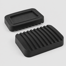 Pair of black rubber brake and clutch pedal pads