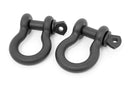 D Ring Shackles - Cast, 3/4" Pin, Pair, Black